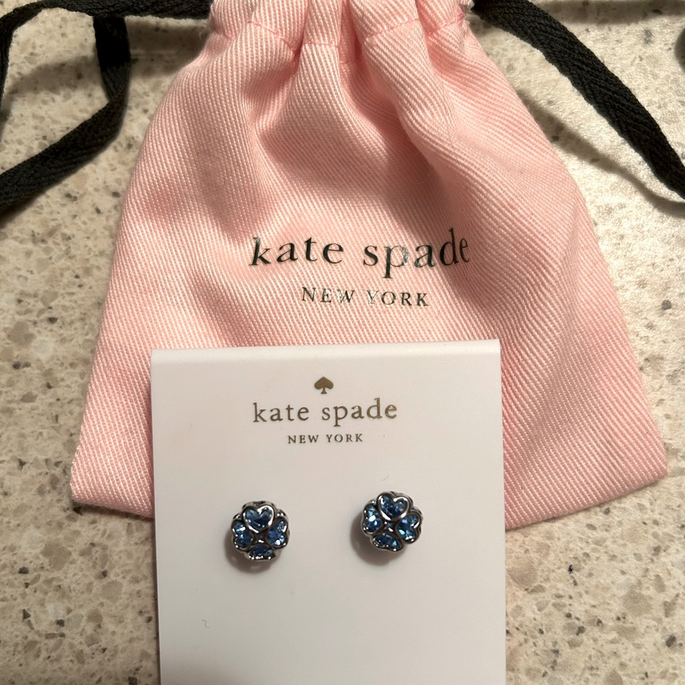 Kate spade something sparkly spade earrings blue
